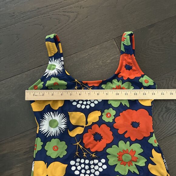 Marimekko Swimsuit Size Small Blue Floral One Piece - Picture 3 of 6